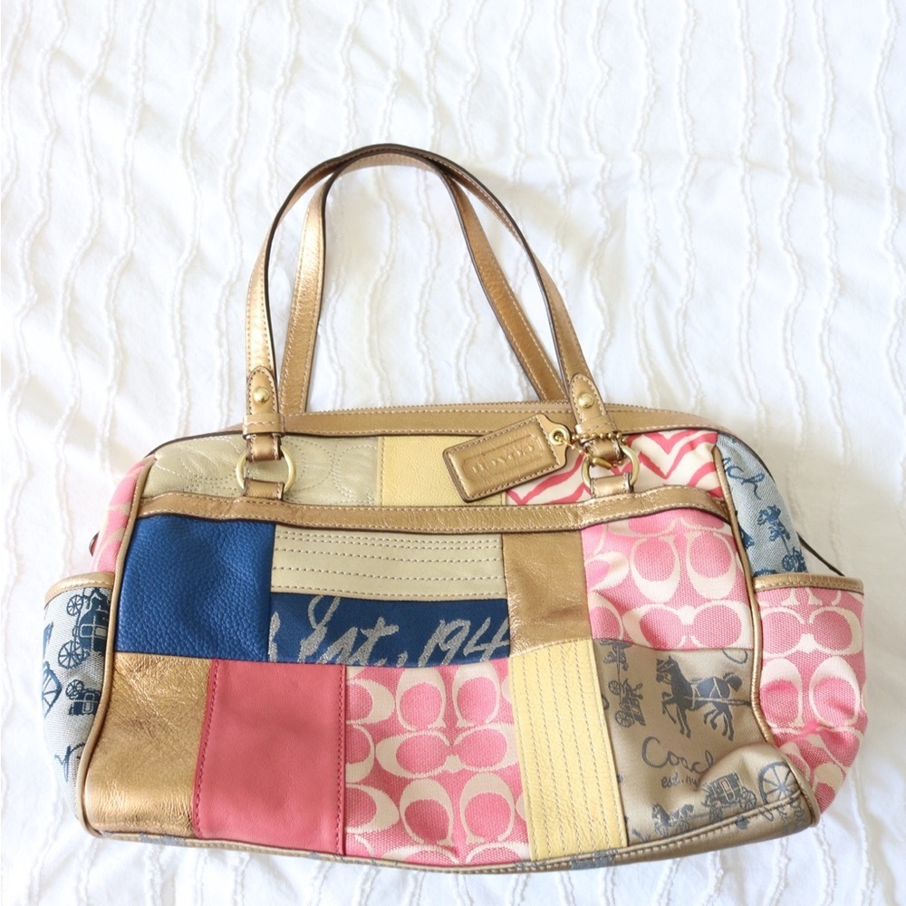 ‼️SOLD‼️ Coach | Y2K Patchwork Princess Street Dome Tote Bag - Multicolor